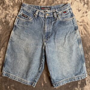 Vintage Y2K FUBU Apparel Company Jean Shorts Size 32 Wide Five Pocket